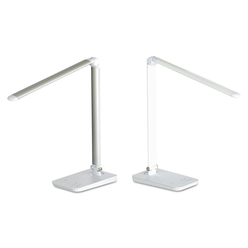 Safco مصباح مكتب حديث من ABS LED موديل Safco 1001SL مع منفذ USB ومفتاح خافت، فضي - Image 2